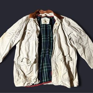 Vintage New River Sports Canvas Field Jacket Barn Coat Plaid Lined (Men’s M)